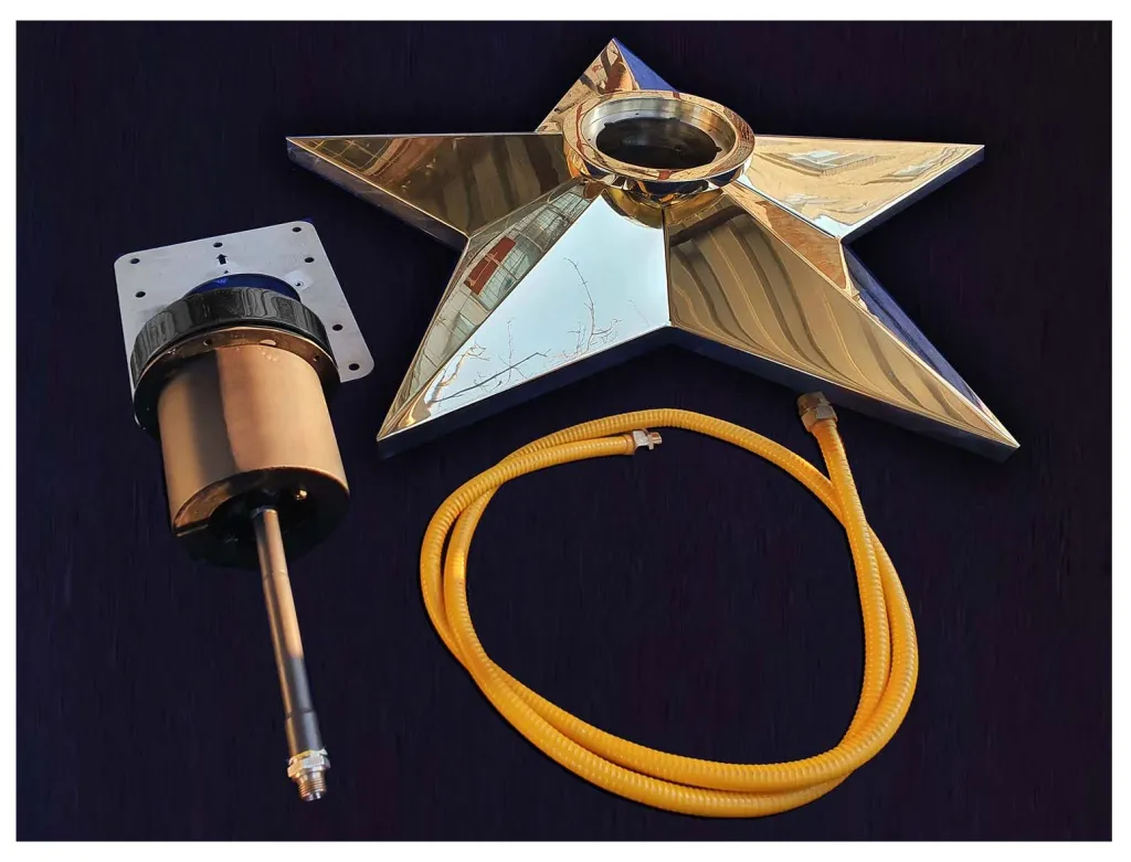 Вечный огонь звезда из бронзы с газовой ветроустойчивой горелкой в сборе - комплект поставки Омск 