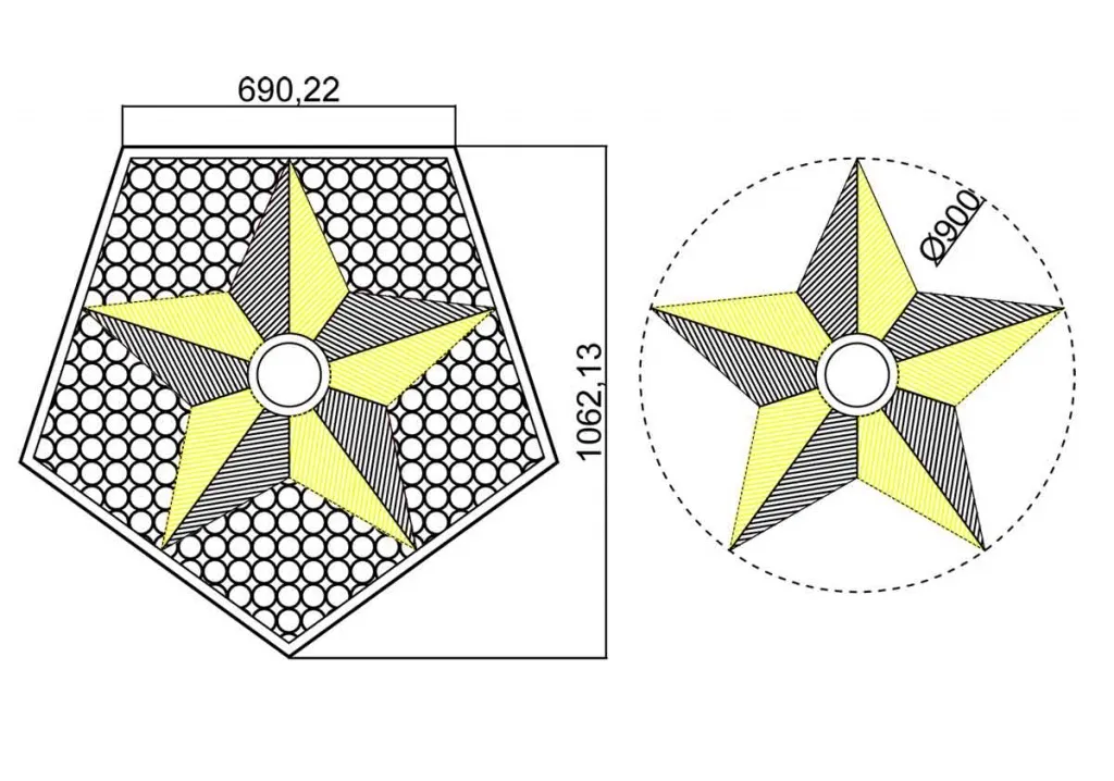 Вечный огонь - схема звезды вечного огня на декоративной решетке в Омске Вечный огонь - схема звезды вечного огня на декоративной решетке в Омске